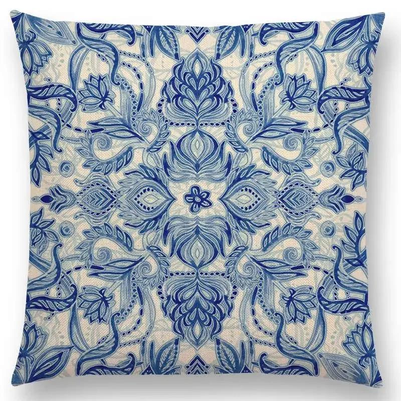 

Бохо Арт Красочный Цветок Великолепный Цветочный Дудл Ботаническая Геометрия Мандала Декоративный Узор Чехол для Подушки на Автомобиль Наволочка для Декоративной Подушки 66x66cm золотистый