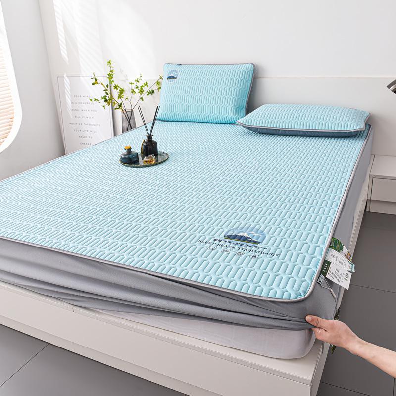 Sommer Eis Seide Latex Kühl Dreiteiliges Bettset: Faltbar, Weich, Waschbar