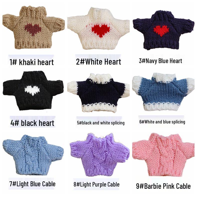 Rochie Mini Păpușă Lână 5cm cu Ursuleț de Pluș și Cap de Cățeluș pentru Accesorii DIY