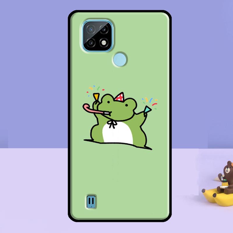 Mint Green Funny Frog Case For Realme C61 C75 C67 C55 C53 C51 C35 C21Y C25S GT 7 Pro 6 6T 10 11 12 13 14 Pro Plus