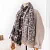 Simple Double sided Printed Scarf for Women in Autumn and Winter New Versatile Light Luxury Style Long Thickened Imitation Cashmere Warm Shawl