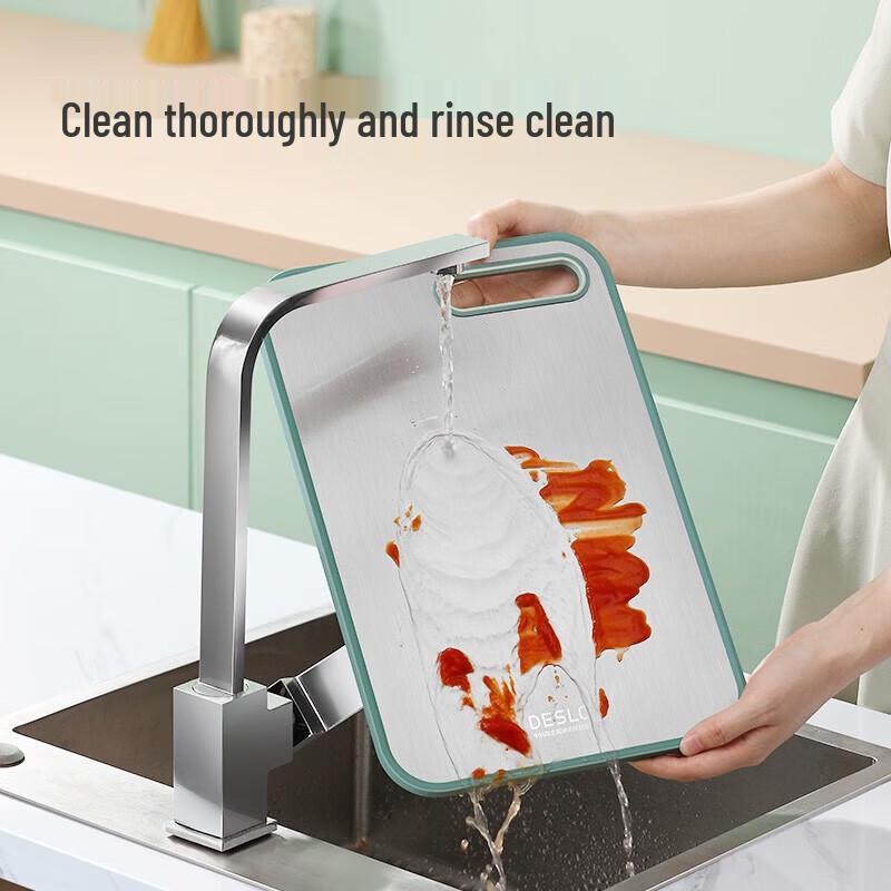 DESLON Double-Sided Antibacterial 304 Stainless Steel Cutting Board