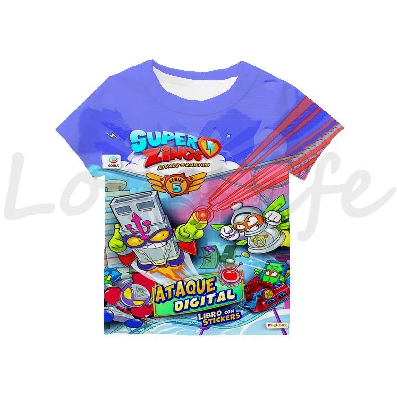 Kids SuperTings T Shirt Harajuku Boys Girls Cartoon Print T-shirts Summer Short Sleeve Children's Clothing Comfortable Tee Tops