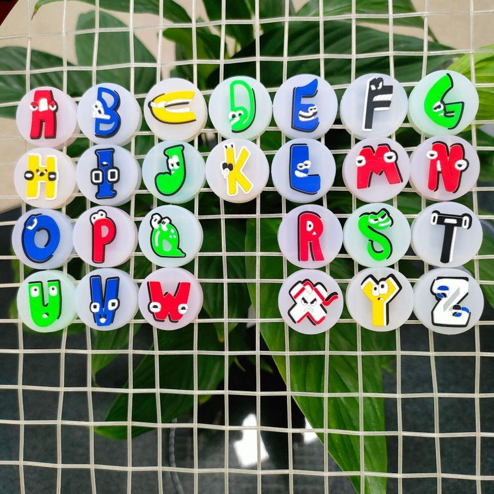 Silicone Tennis Shockproof Absorber 26 English Letters Tennis Racquet Shock Absorber  Squash Racket