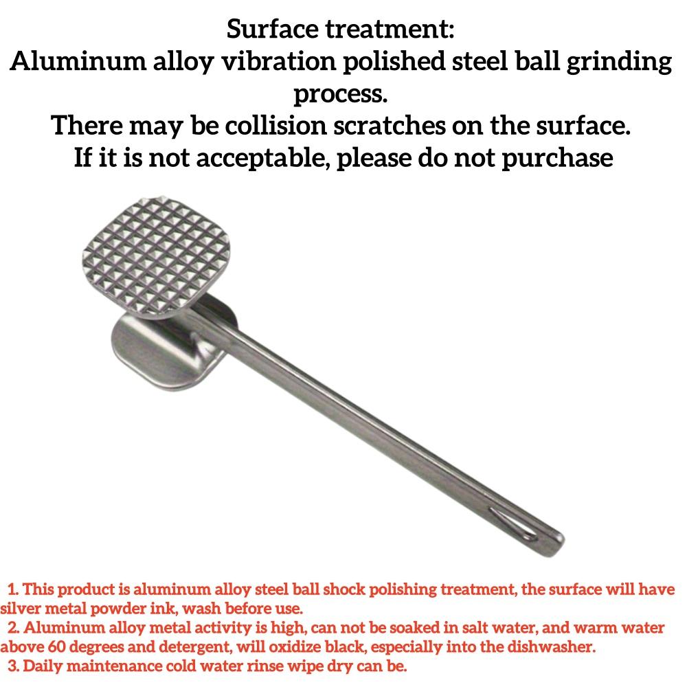 Dual-Sided Meat Tenderizer Aluminum Alloy Steak Hammer for Smashing Slapping Knocking Beef for Outdoor Picnics BBQ Kitchen Tool
