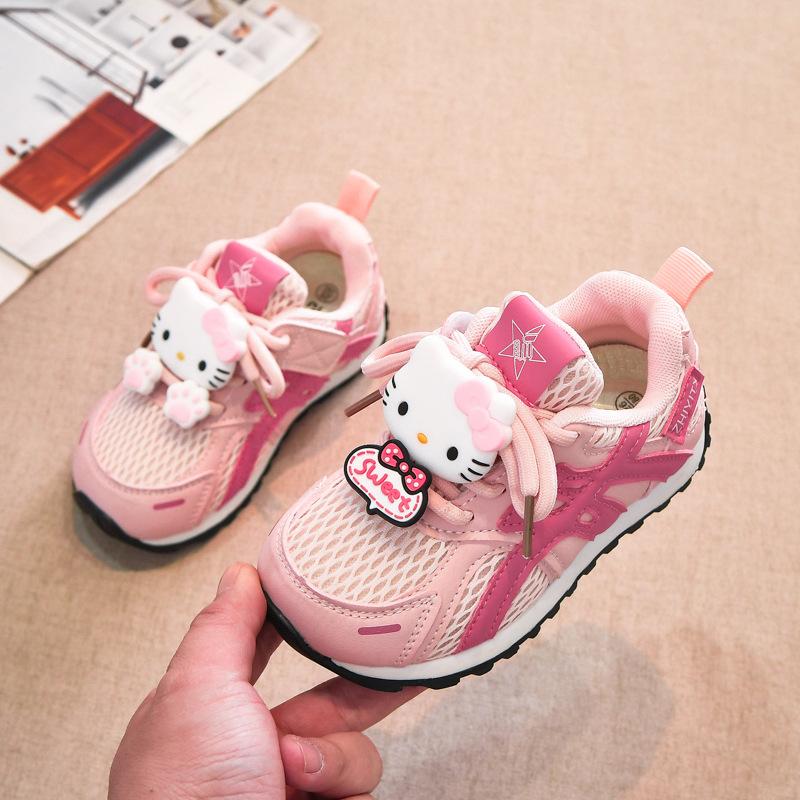 Children s mesh sneakers for girls, new spring model2026Lightweight princess running soft-soled sneakers for women 26 розовый
