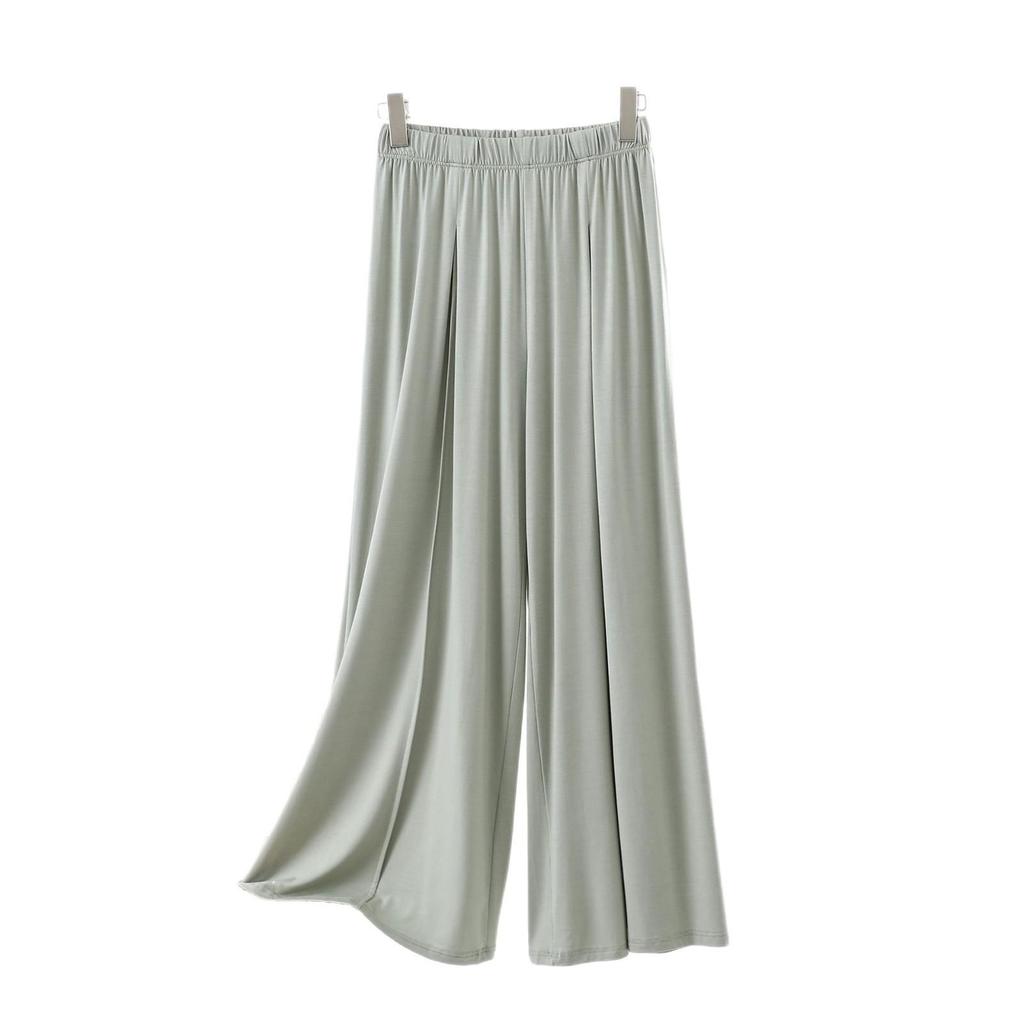 Yuke Silk Plus Size Pleated Wide-Leg Pants - Breathable, Casual, Thin, Versatile for Spring/Summer