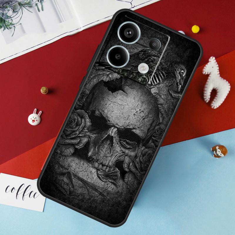 Crow Raven Dark Skull Case For Xiaomi Redmi Note 14 12 11 10 13 Pro 15 Pro Plus Redmi 15 14C 10C 12C 13C 15C Cover