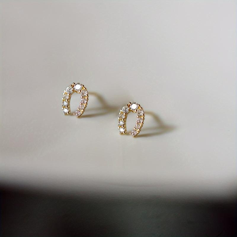 2pcs Mini Horseshoe Hoof Earrings - Hypoallergenic & Shiny, Dainty Horse Jewelry for Lovers, Perfect Birthday Anniversary Gift for Her, Sensitive Ear