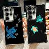 Cartoon Ocean Sea Turtle Plating Phone Case For Samsung Galaxy S24 S25 FE S26 Edge S23 Ultra S22 S21 Plus S20 Anti-Fall Airabag