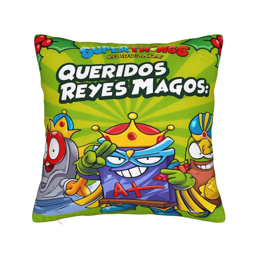 SuperThings Cartoon Square Pillow Cases Kazoom Power Kindergarten Cushion Covers Awesome Decorative Pillowcase for Sofa cm