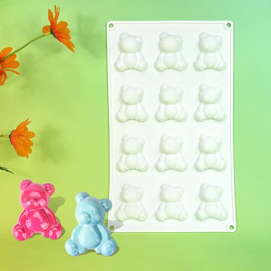Bear Shaped Silicone Mousse Mold Reusable Baking Mold for Cakes Desserts Heat Resistant Non-Stick & Easy Clean Baking Mold for Home Bakers & Sweet