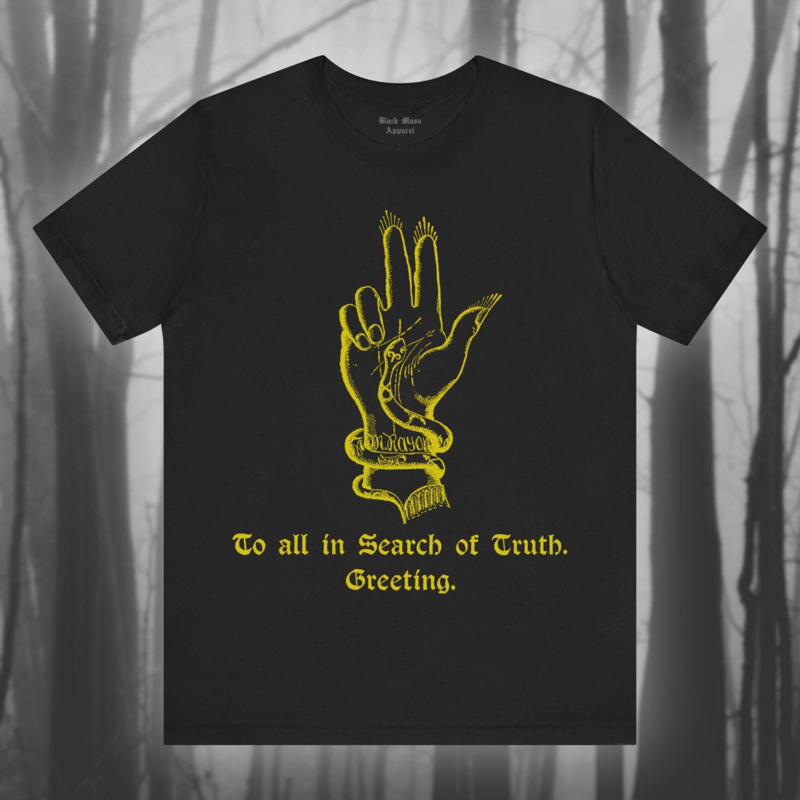 In Search of Truth, Vintage OcculT-Shirt, Witchcraft T-Shirt, Magic, Creepy, Witchy, Black Magic, Gothic T-Shirt Unisex Short Sleeve Tee S