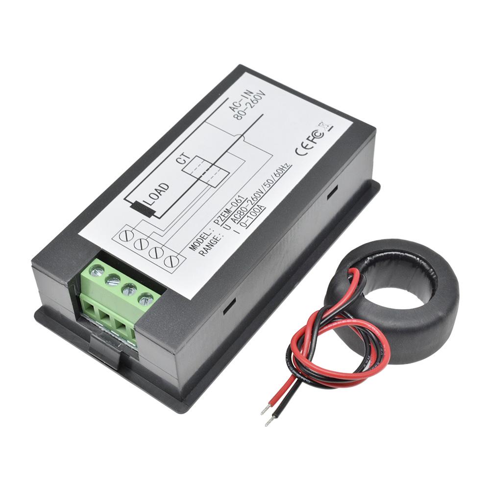 20A/100A Digital Meter DC6.5-100V AC80-260V Voltmeter Ammeter LCD 4-in-1 DC Voltage Current Power Energy Detector