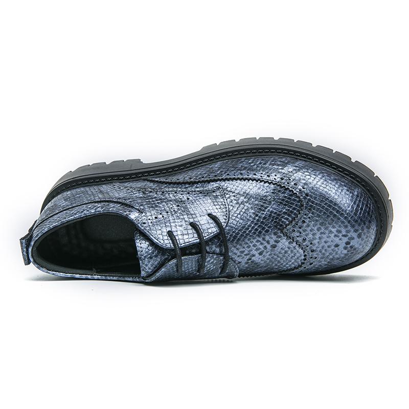 New Arrival 2025 Men Retro Chunky Sole Leather Shoes Soft Cushion Insole Round Toe Non-Slip Oxfords for Business Casual & Travel