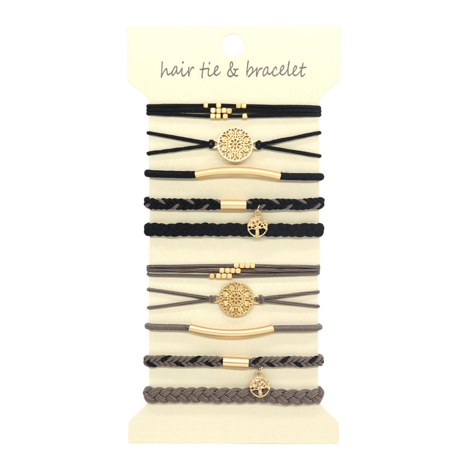 

Set Of 10 High Elasticity Hair Scrunchies Bracelets Hair Styling Tool Hair Rope For Curly And Long Hair D