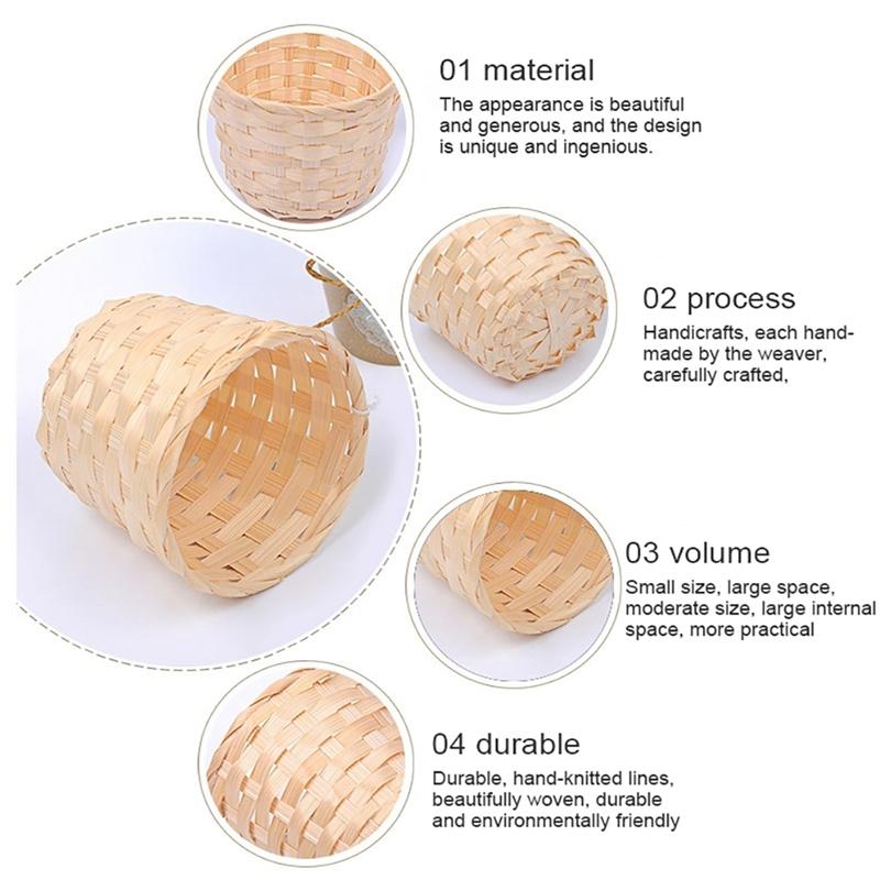 Unique Hand-woven Flower Basket Household Retro Bamboo-woven Storage Basket For Sundries