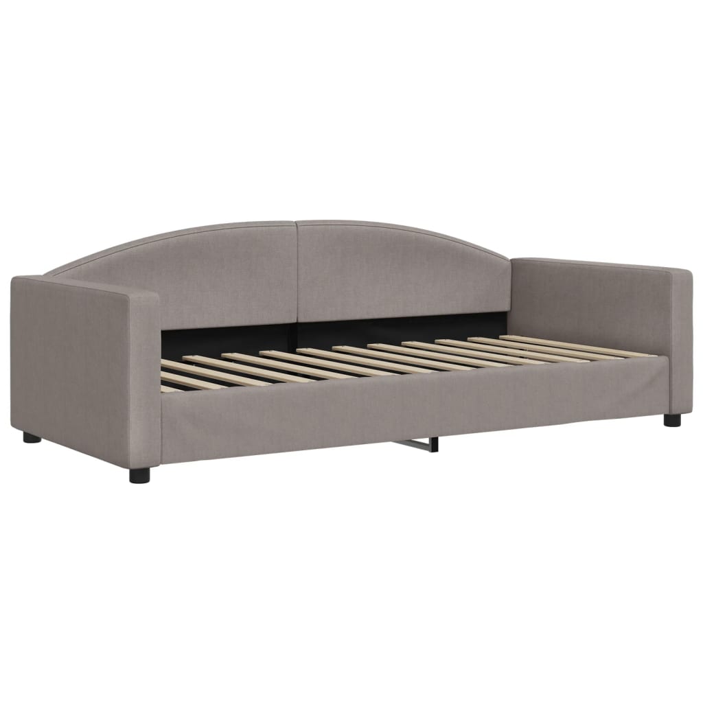 Vidaxl Extendable Sofa with Drawers, Taupe, 90X200 Cm, Fabric