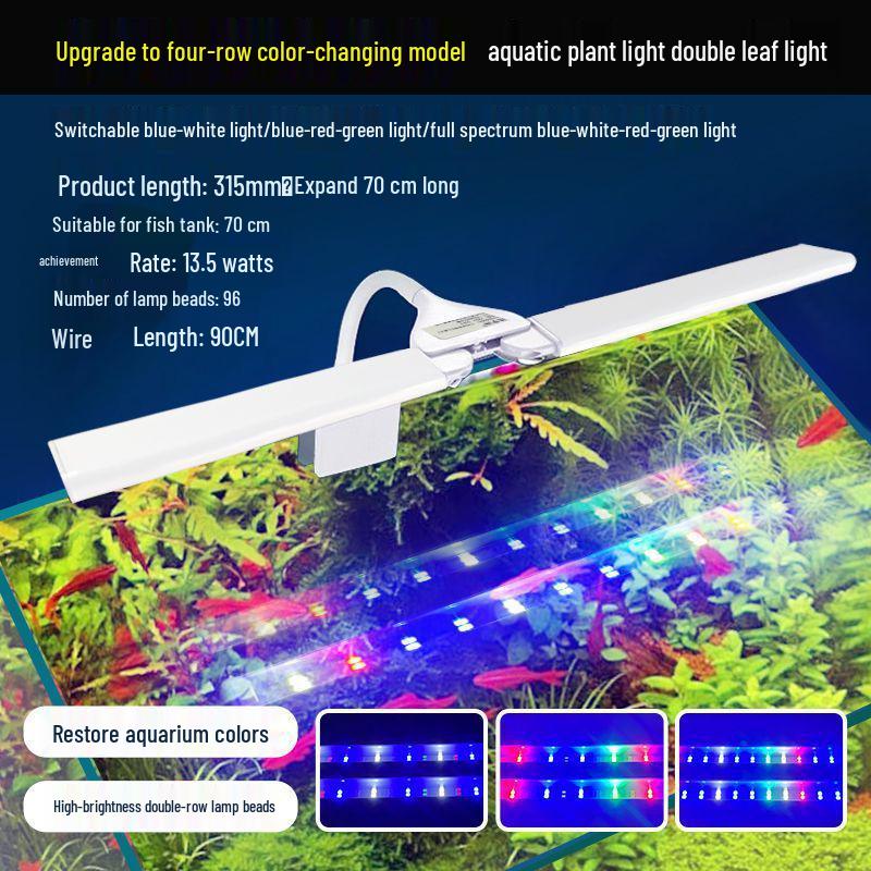 Super Bright Clip-on Full Spectrum LED Aquarium Light, Waterproof and Splashproof, Ideal for Mini Aquariums.