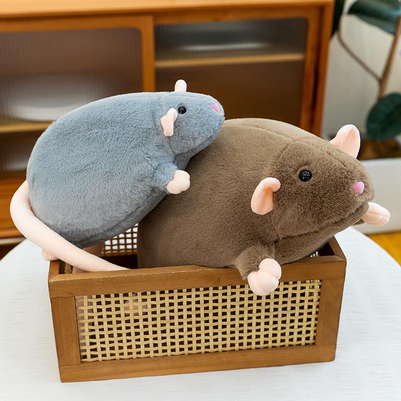 Gray Fancy Rat Plush Doll - Cute Simulation Stuffed Toy & Sleeping Pillow Gift