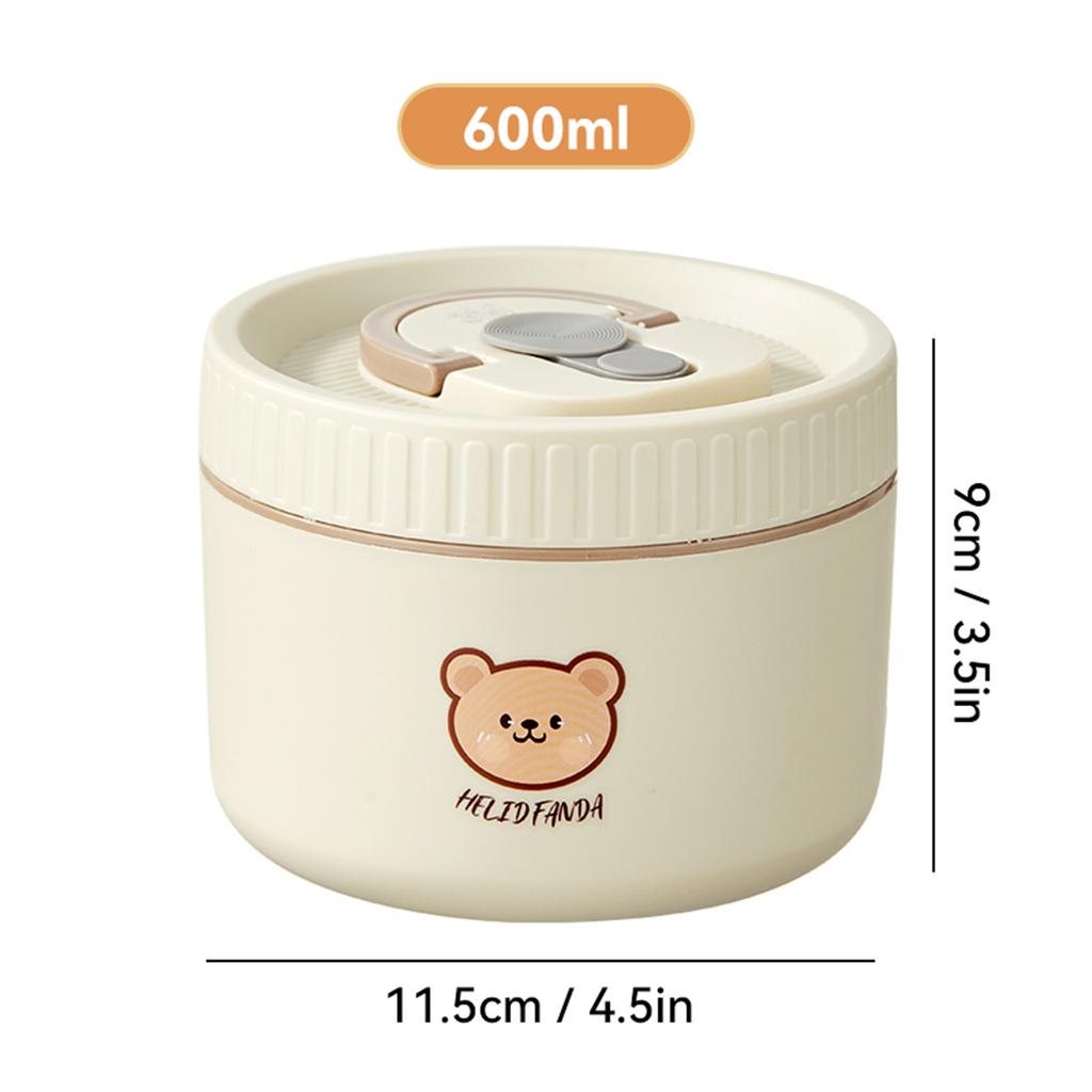 WORTHBUY Cute 304 Stainless Steel Thermal Bento Box With Handle Leak Proof Lunch Box Microwave Food Container For Students Adult