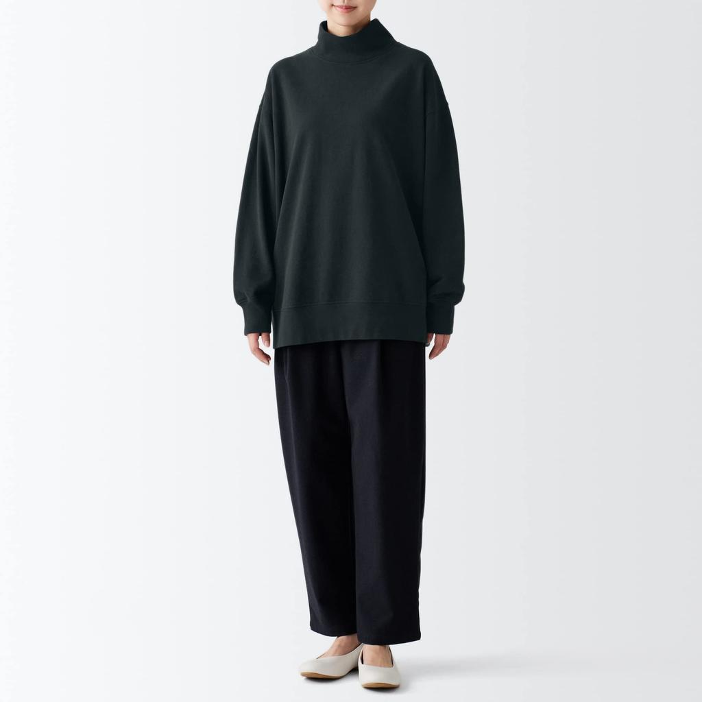 MUJI Women's Yak Blend Turtleneck Sweatshirt BBT47A2A Black Free Size
