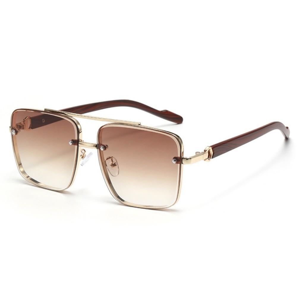 Zinc Zinc Alloy Double-bar Sunnies Eyewear Anti-UV Plain Glasses Unisex Polarized Sunglasses  Summer