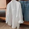 Camicia da Sole a Maniche Lunghe Bianca Traspirante in Cotone e Lino Casual e Versatile per Donna Estate Sottile Stile Pigro Top Largo