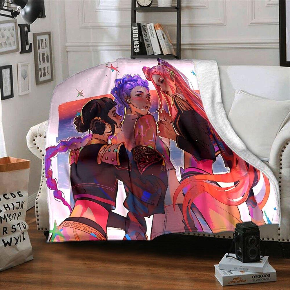 1ks hunter x (13) Měkká hřejivá deka na gauč pro domov, kancelář, cestování, celoroční útulné povlečení, dárek, útulný kancelářský doplněk B1