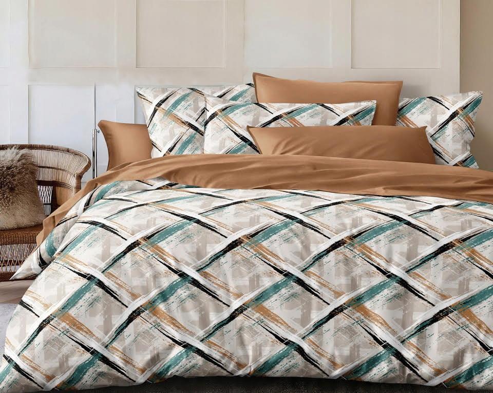 Warm flannel bedding 200x220 + pillowcases Polish 3 pieces lines stripes