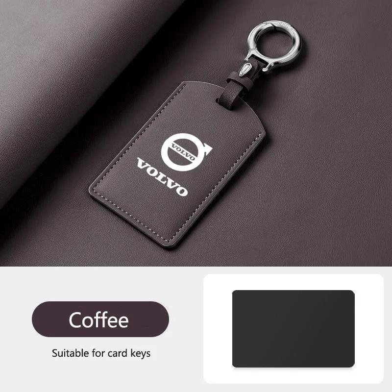 Leather Car Smart NFC Card Key Case Cover Key Bag Shell Holder For Volvo EM90 EX30 2024 Polestar Auto Key Protection Accessories