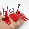 Zestaw 3 miniaturowych narzędzi magazynowych Wózek ręczny Wózek widłowy do domków dla lalek 1/12 Idealny do realistycznego narzędzia do kształtowania krajobrazu