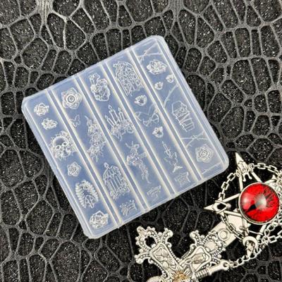 3D Kreative Transparente Nagelform DIY Nagelkunst Dekoration Rose Kerzenständer Schädel Schmetterling Vogelkäfig Nagelkunst Schnitzform