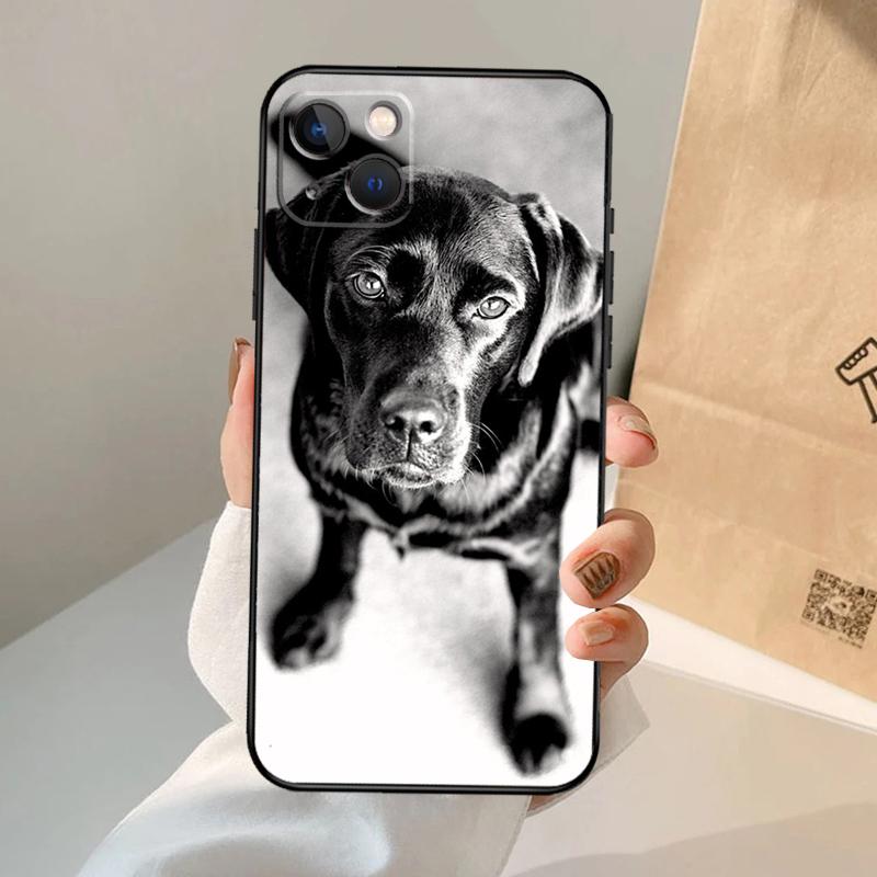 Black Labrador Dog Phone Case For iPhone 17 Air 16 15 13 11 12 14 Pro Max 13 12 mini 15 16 Plus 16e Cover Coque