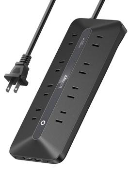 Anker Multiprise USB Noir Alimentation CA avec PSE Technique avec Alimentation USB Compatible avec MacBook PD PC Windows iPad iPhone Galaxy Smartphone Android