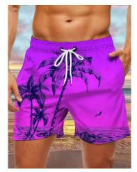 Beach Shorts, Tropical Palms for Men, Beach Summer, Casual Plant Shorts 2025 Novelty S