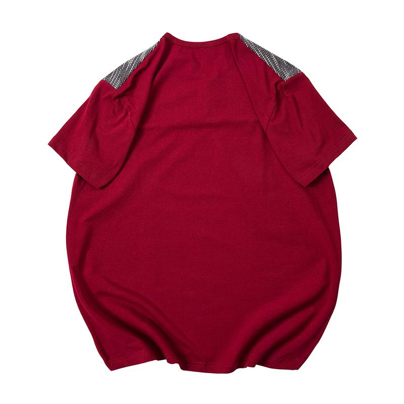 Moda Estiva Design T-shirt da Uomo Casual Patchwork Manica Corta T-shirt Maschili Bottoni Girocollo Vestibilità Slim Hip Hop Top Magliette 5XL