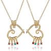 Fashionable Shallow Gold Color Diamond Love Pendant Affinity and Necklace