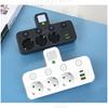 Wireless Wall Charger Socket with 3 AC Outlets +2 USB Ports+ 1 Type C 6-in-1 Plug Socket EU Plug Fast Charging Power Board