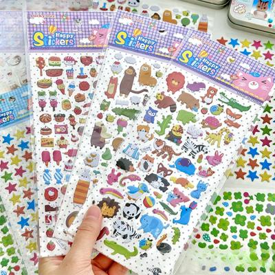 1Pc Japanischen Retro Niedlichen Cartoon Tier Lebensmittel Blase 3D Aufkleber Kawaii Mädchen Scrapbooking Journal DIY Dekoration Kinder Spielzeug Aufkleber