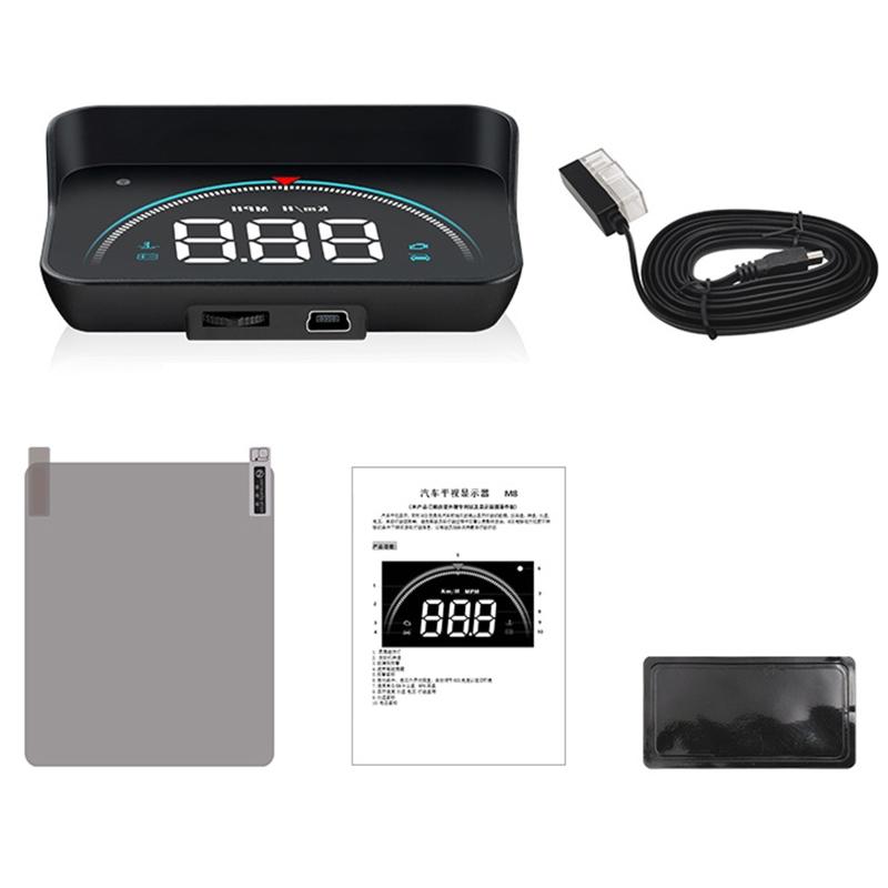 

Auto Hud Display 3.5 Car Windshield Projector Speedometer Overspeed Alarm System Fuel Consumption Temperature Display 1