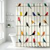 Cute Tropical Birds Pattern Shower Curtain Bathroom Decor Waterproof Liners for Modern Home Bathroom Accessories