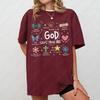 God Says You Are Funny Graphic T Shirts Bible Verse Doodle Cotton Shortsleeve Tees Retro Style Men Woman Fashion Casual Wear