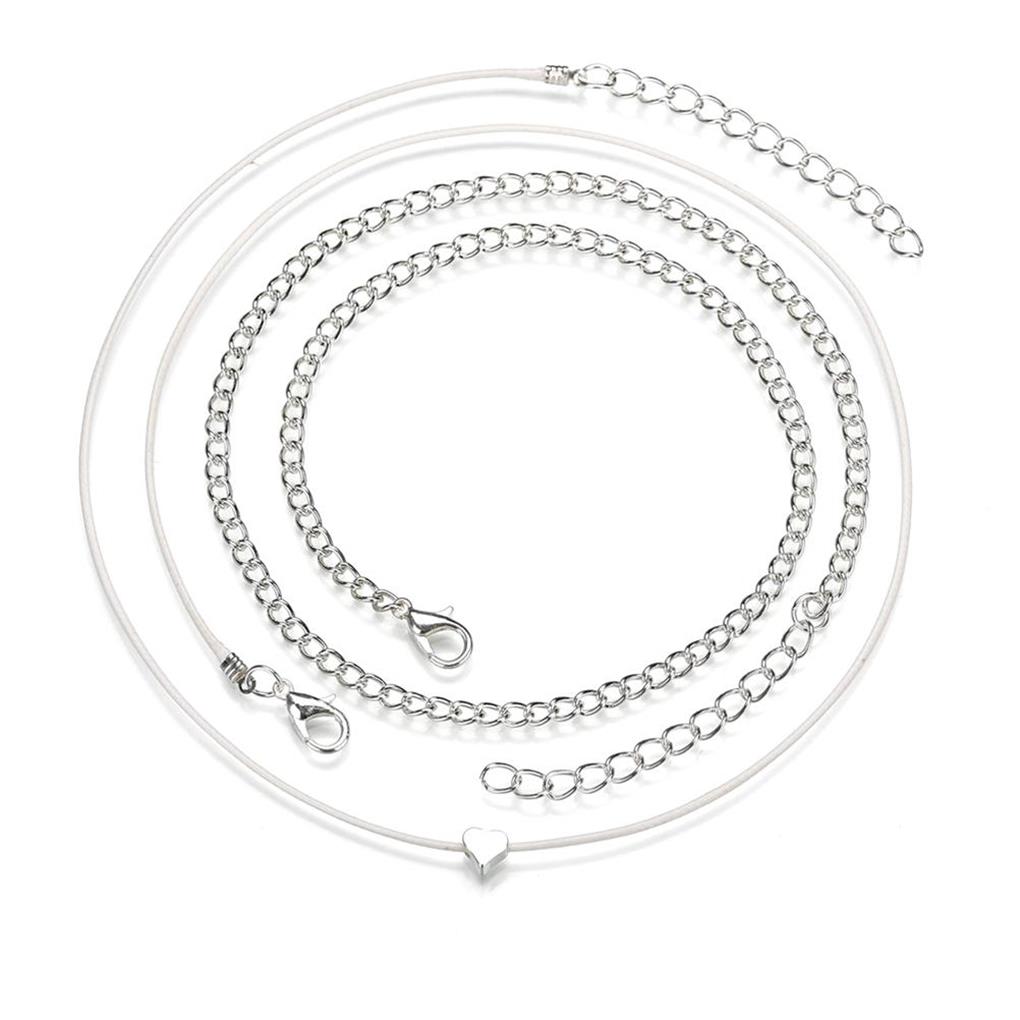 Beach Ankle Bracelets Wear-resistant Vintage Anklets Chain Silver Double-Layered Ankle Chains Foot Jewelry Pendant for Women