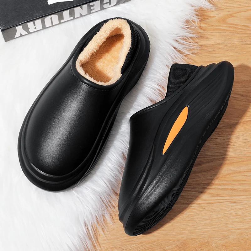 

New Slippers For Home Man Winter Slipper Mens Cotton Plus Velvet Simple Basic Fashion Lightweight Water Proof Non-slip Popular 36-37 бежевый