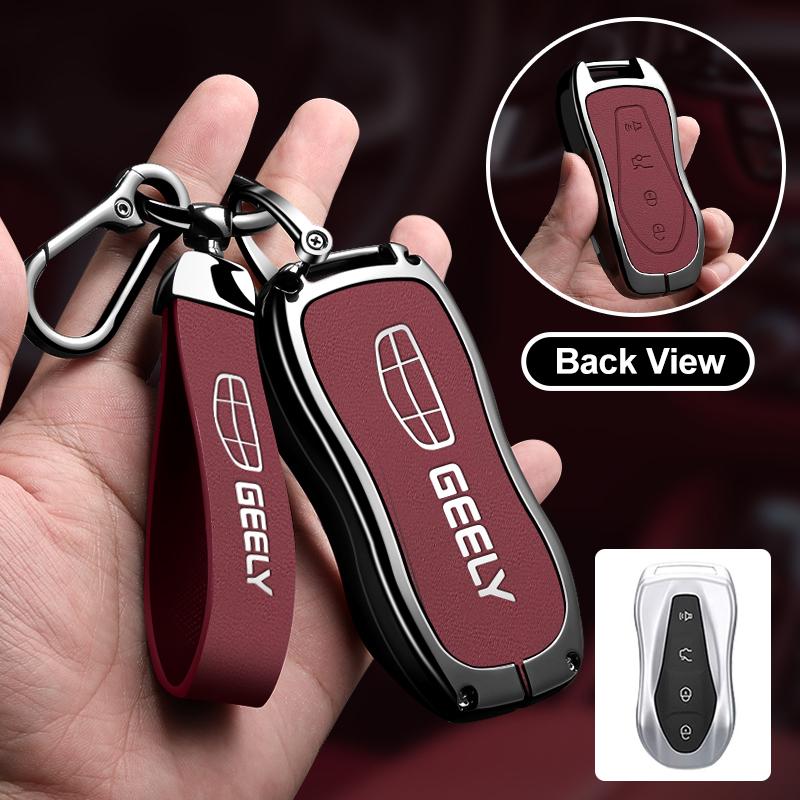 Leather Car Remote Key Case Cover for Geely for Geely Coolray X6 X7 EX7 Emgrand Global Hawk GX7 Kulrey GT GC9 Atlas Boyue NL3