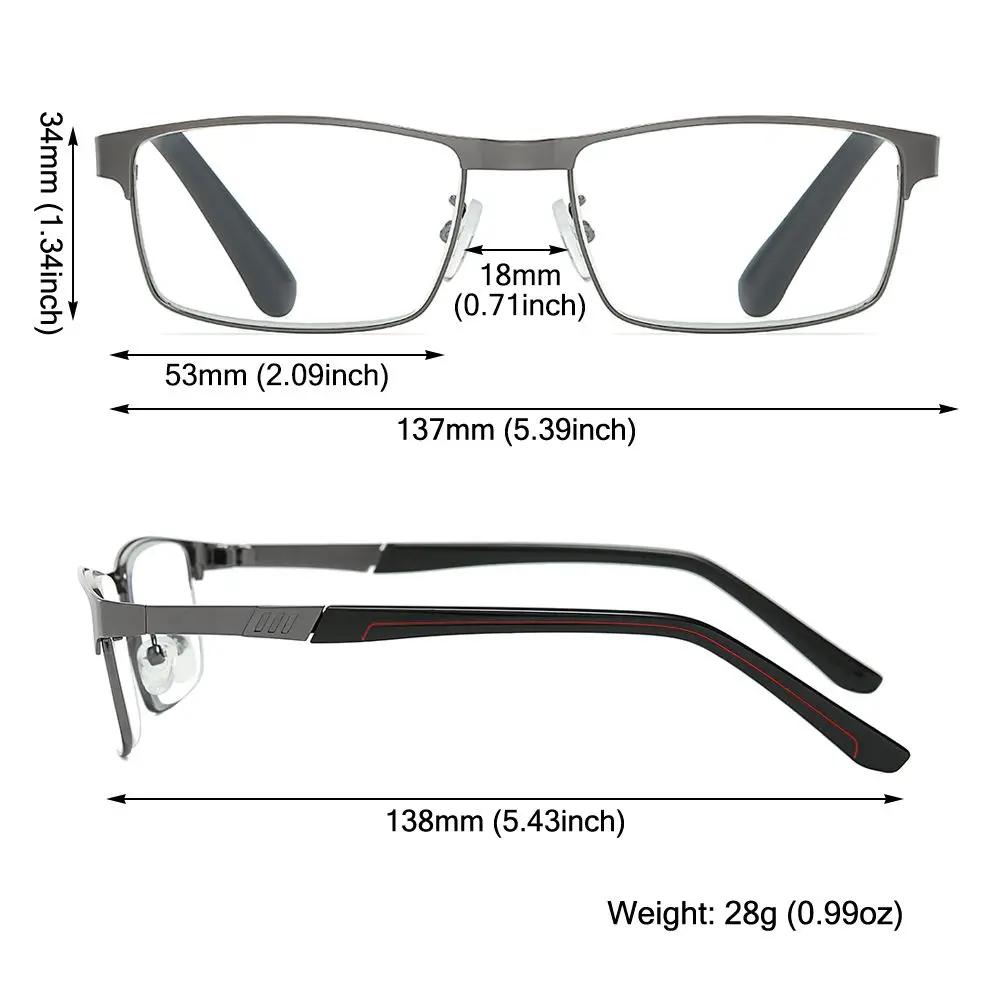 Stainless Steel Business Reading Glasses For Men, Presbyte Optical Glasses For Reader, + 1.0, 2.0, 3.0, 4.0