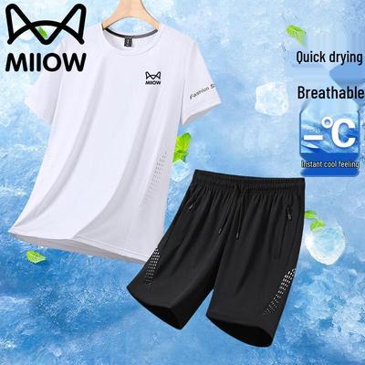 Herren Kühlendes Schnelltrocknendes Sport-T-Shirt & Shorts Set