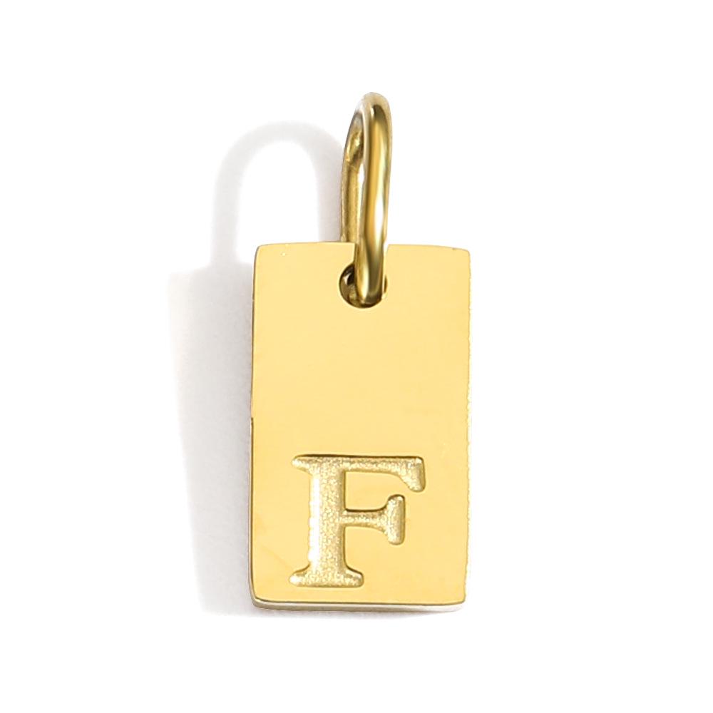 Chihang Jewelry 26 Gold-Plated Stainless Steel English Letter Pendants for DIY Jewelry Corrosion Letter 10x6x1.5MM