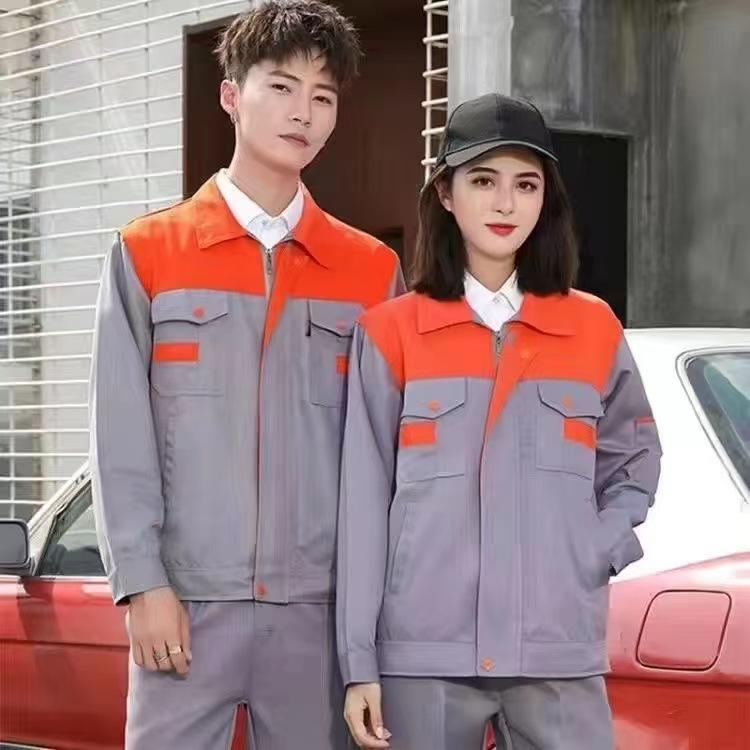 Men's Durable Color-Blocked Workwear: Long Sleeve Welding & Auto Repair Protective Top